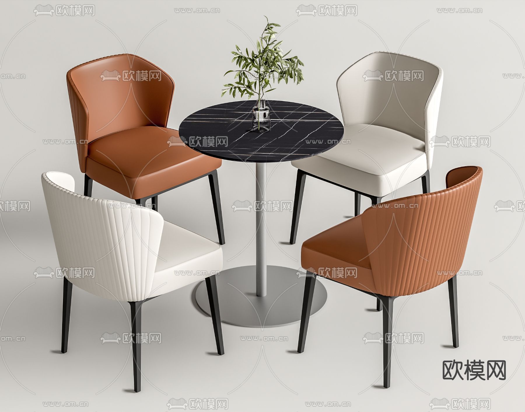Minotti休闲桌椅 洽谈桌椅su模型
