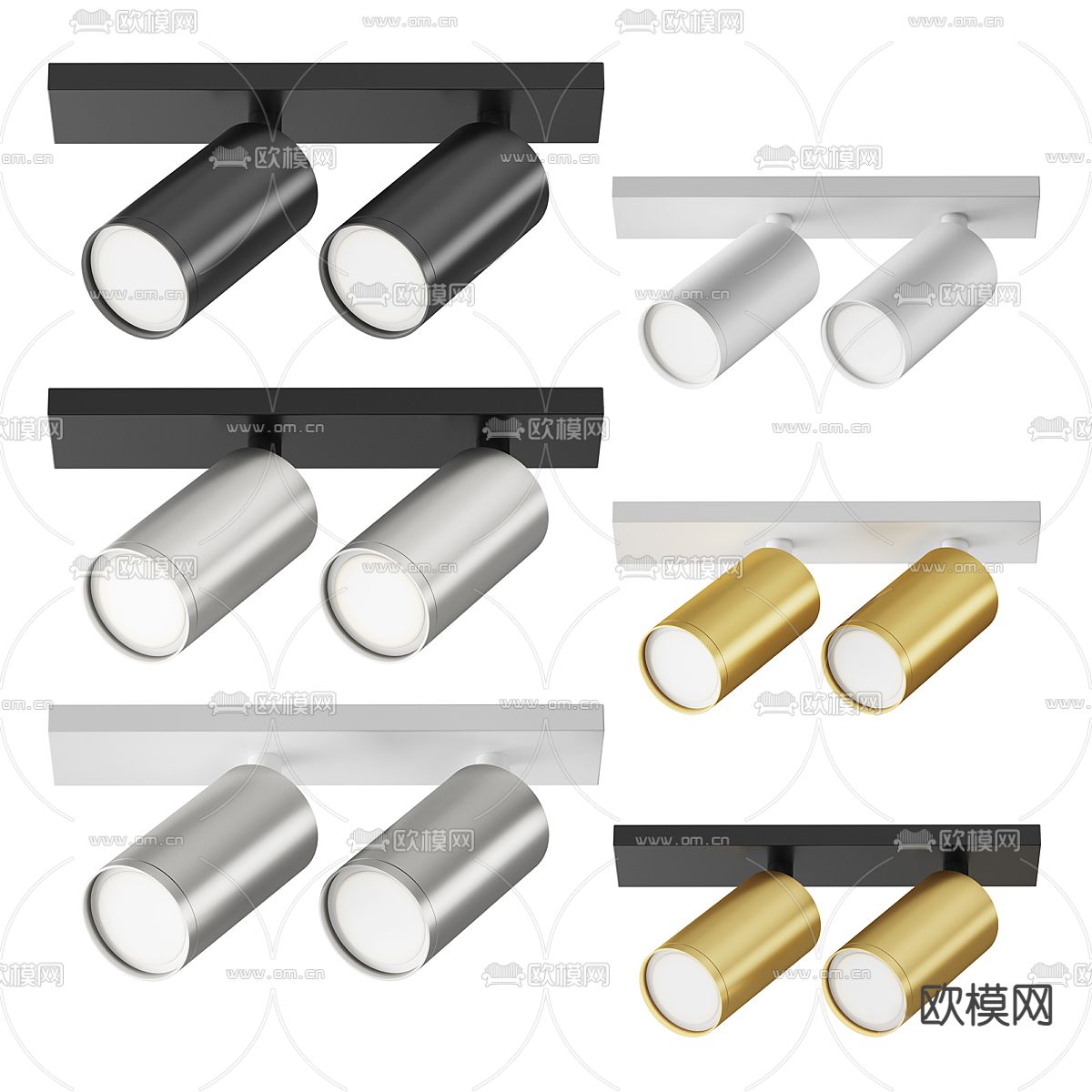 现代筒灯 射灯3d模型下载