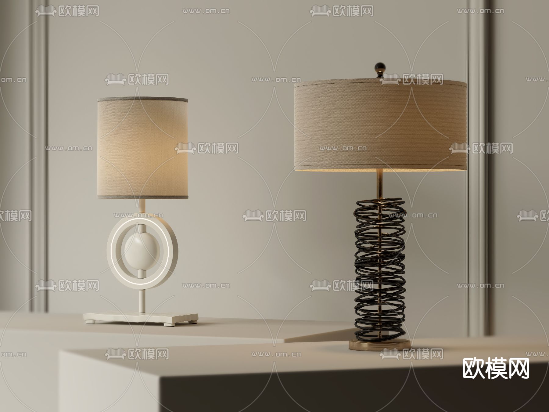 新中式创意台灯3d模型下载