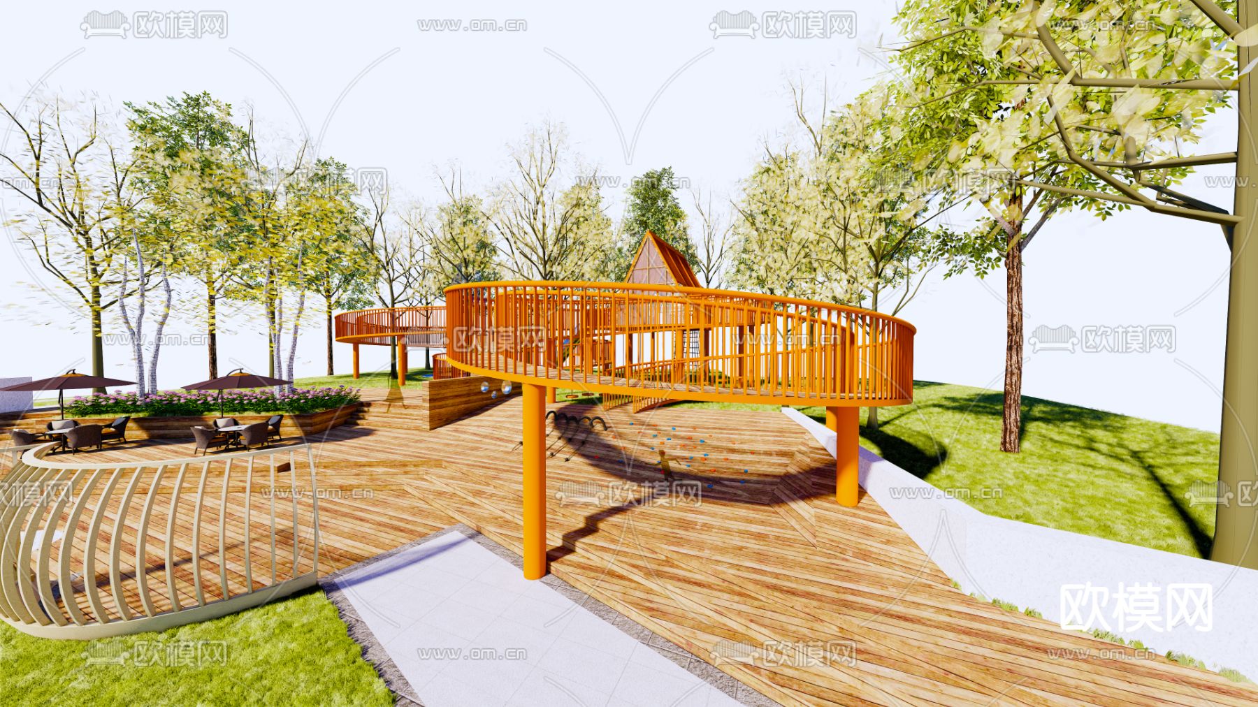 山地儿童乐园 游乐场su模型