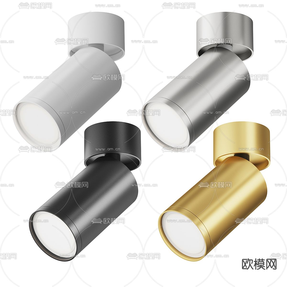 明装筒灯 射灯3d模型下载