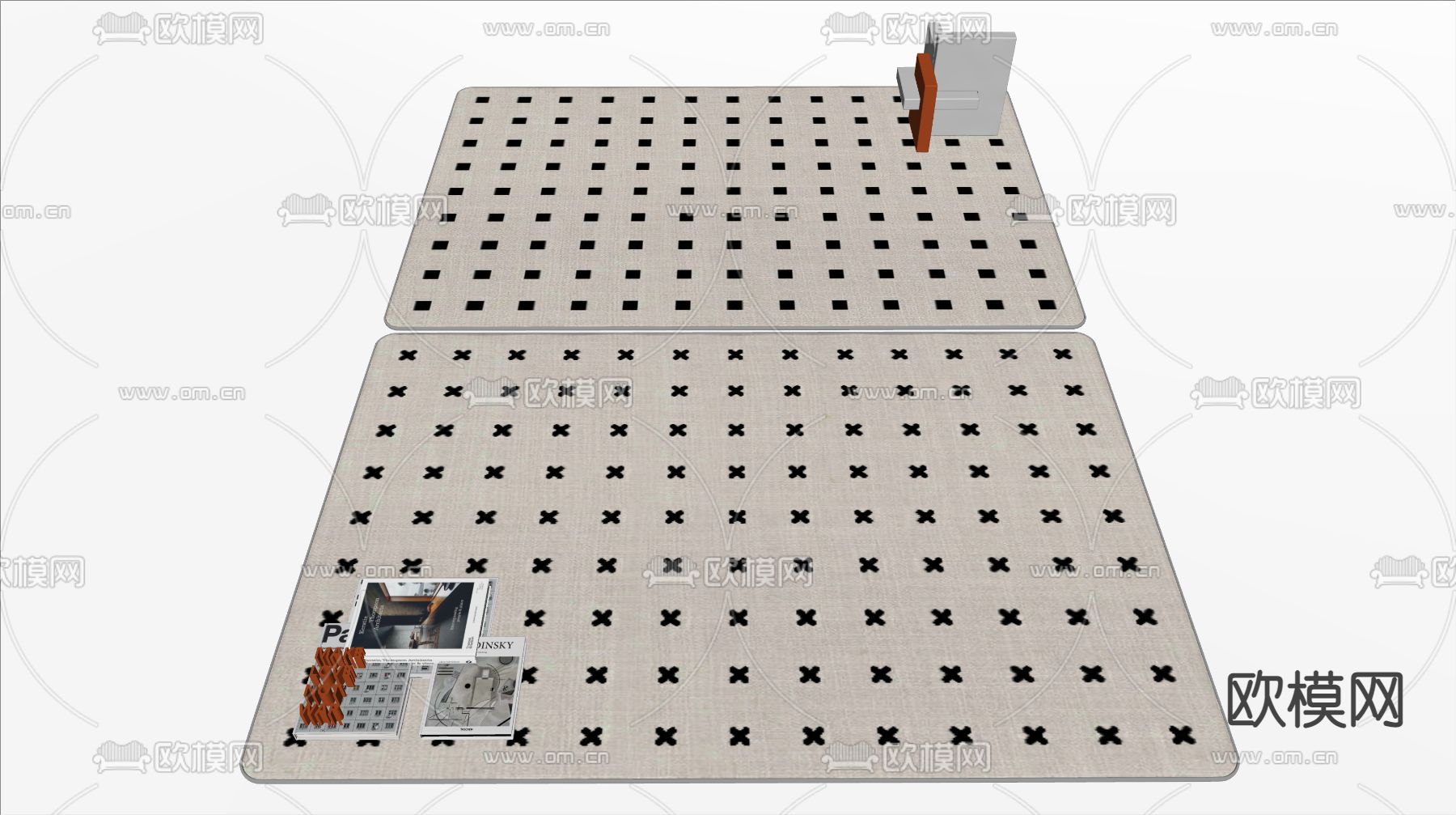 侘寂风地毯 方毯su模型下载（渲染图2）