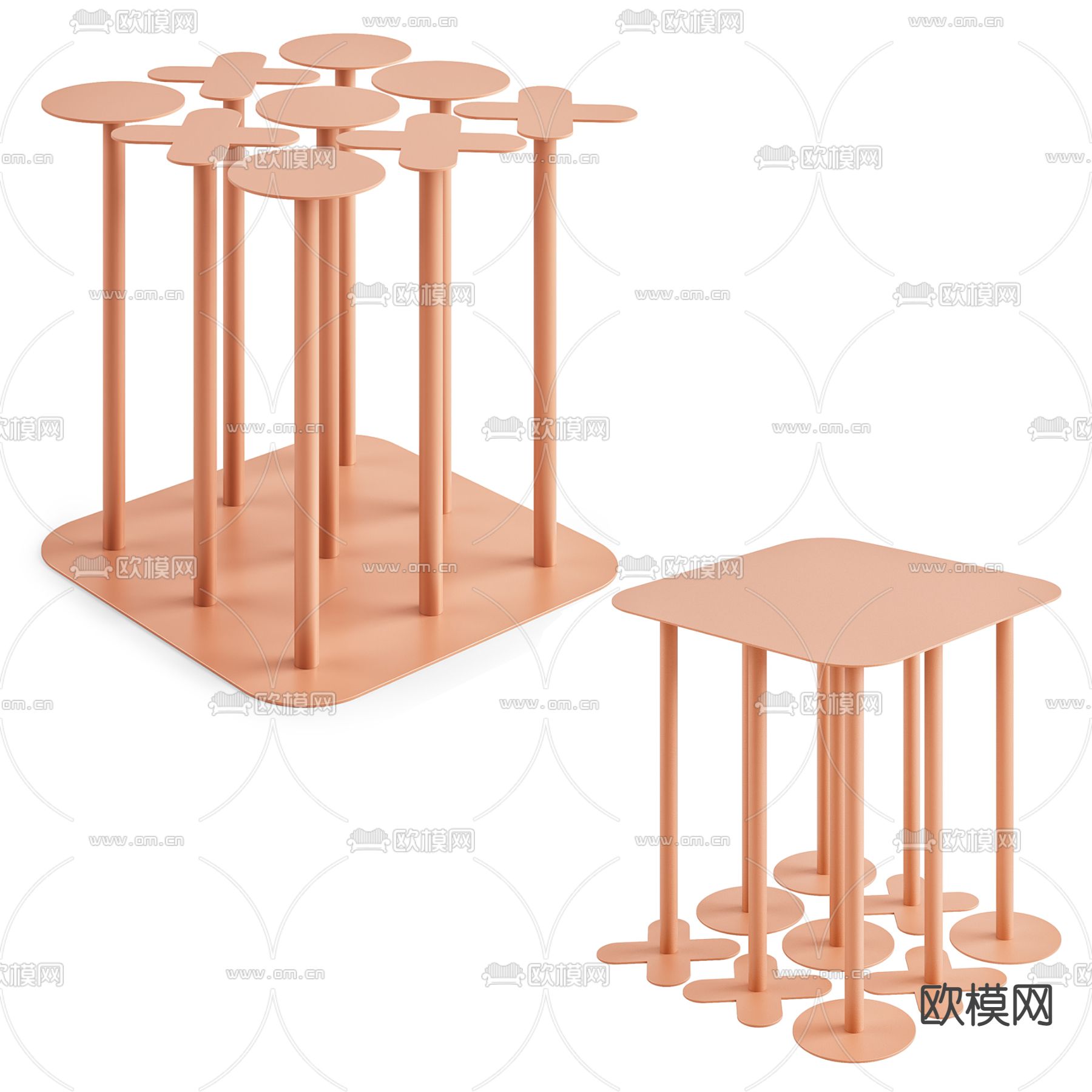 现代边几 角几 方几su模型下载（渲染图2）