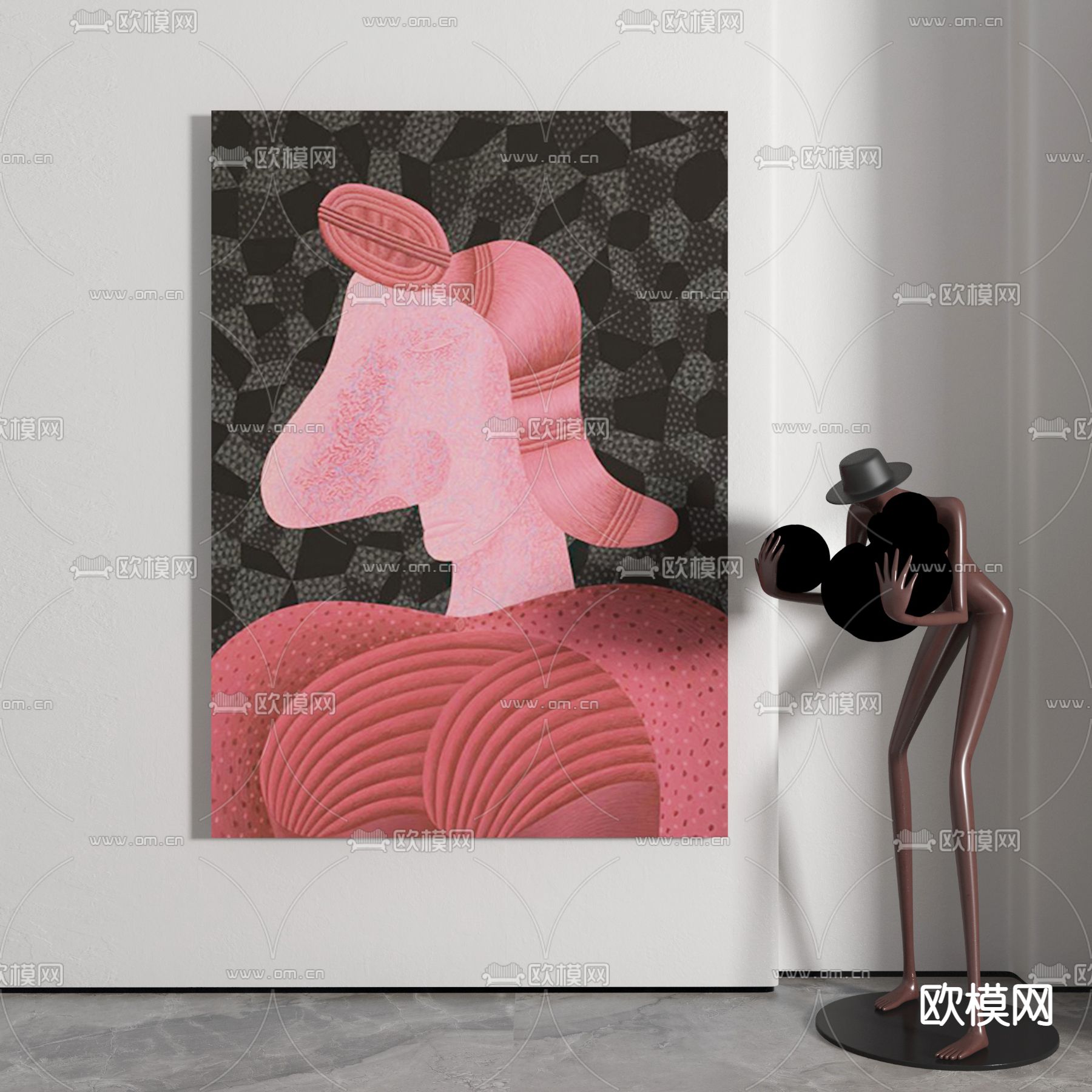 欧式抽象画 装饰画3d模型下载