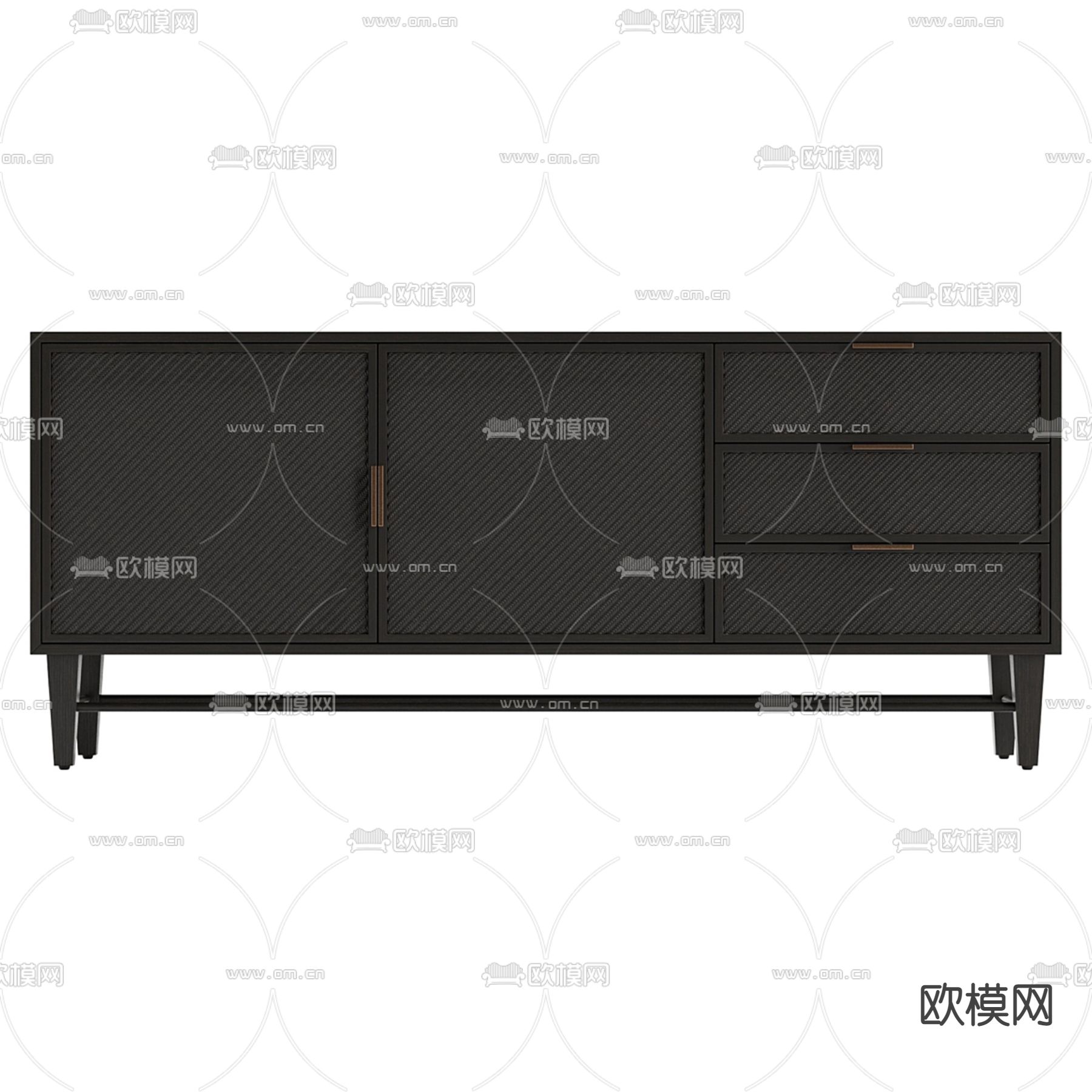 Mezzo 轻奢电视柜3d模型下载（渲染图2）