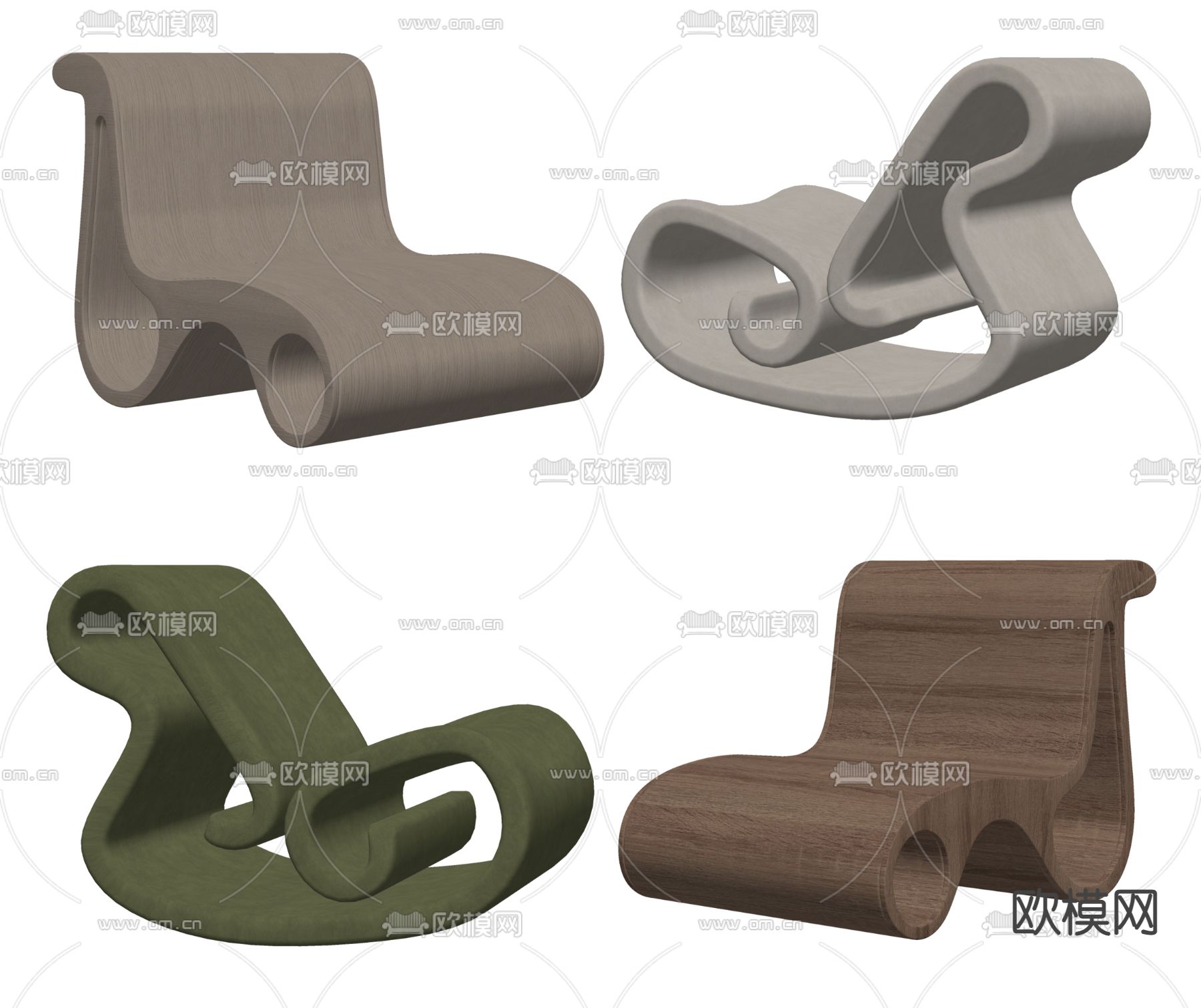 现代休闲沙发 躺椅su模型下载（渲染图2）