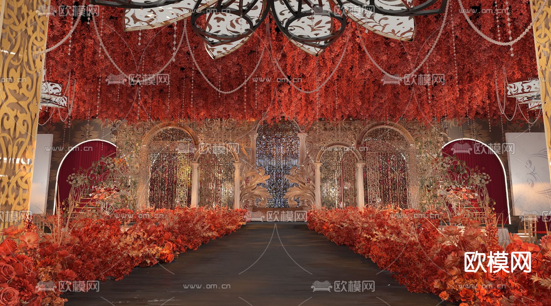 欧式古典婚庆 宴会厅3d模型下载（渲染图6）