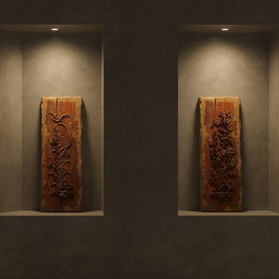  新中式浮雕 雕花su模型 