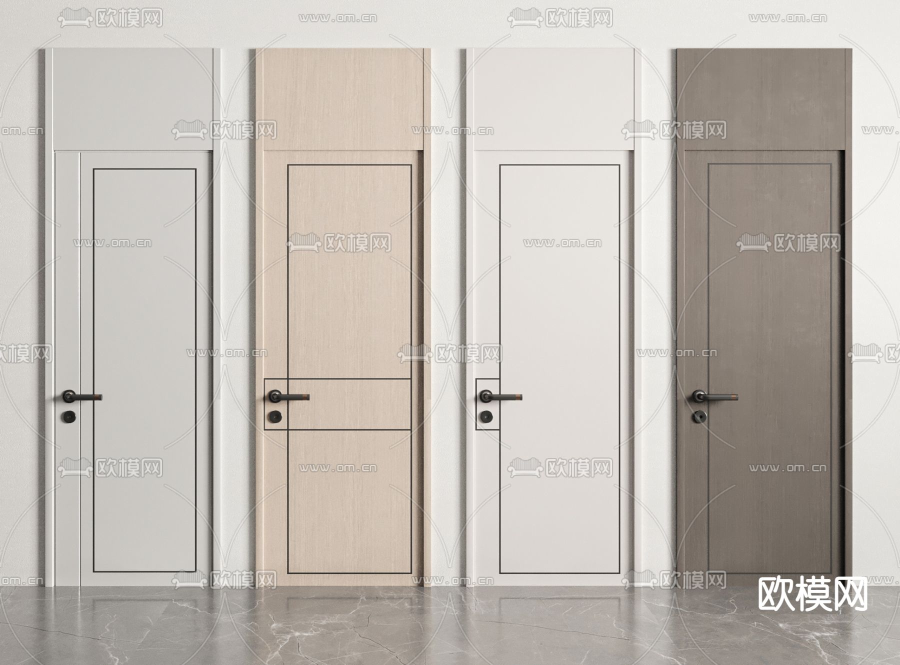 通顶门 房门 卧室门 单开门3d模型下载