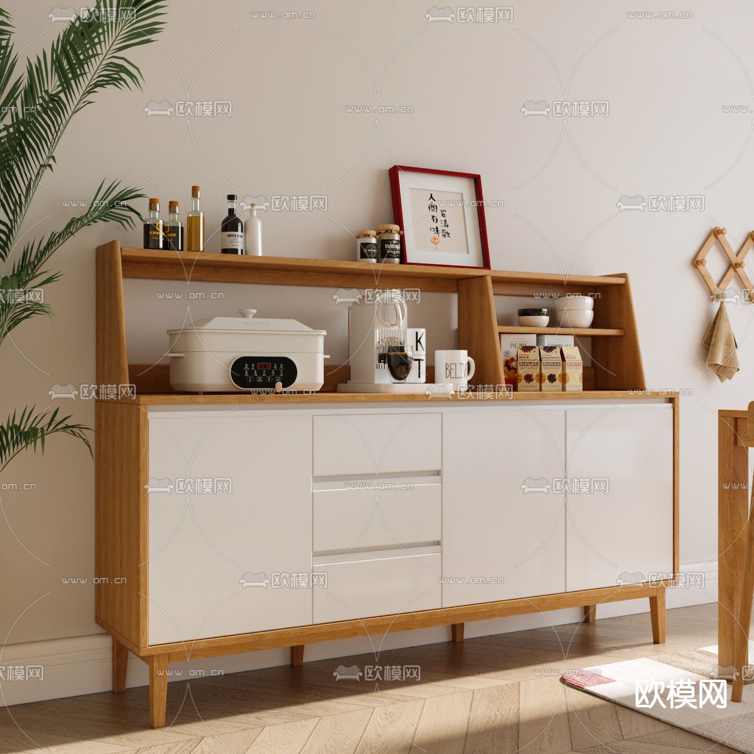 北欧餐边柜3d模型下载