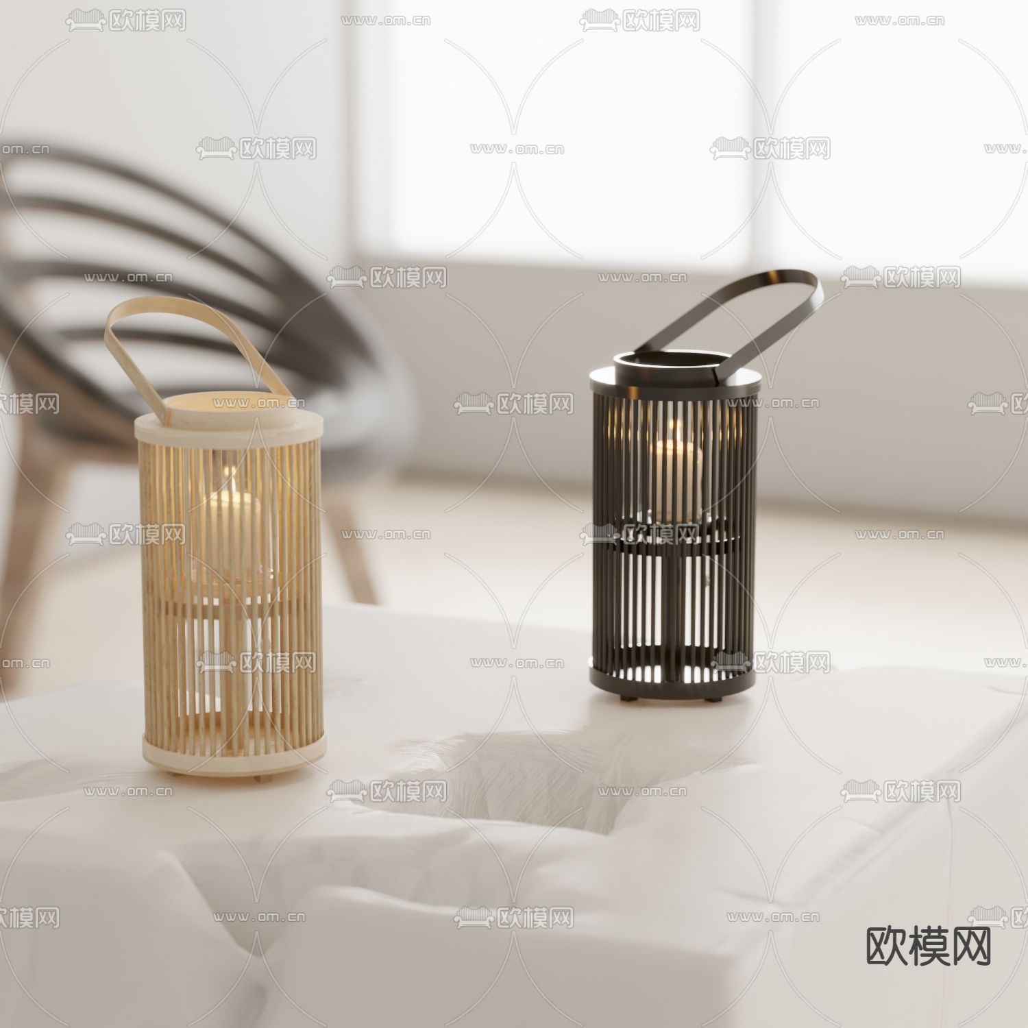 蜡烛 灯笼 烛台灯3d模型下载