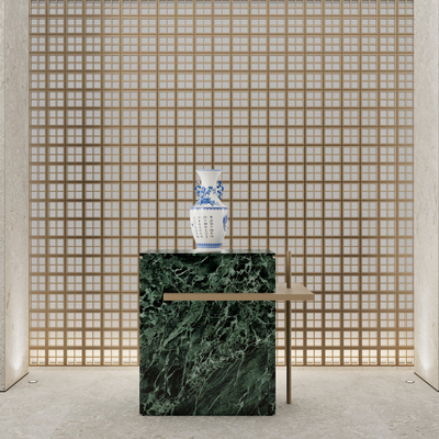  新中式青花瓷摆件su模型 