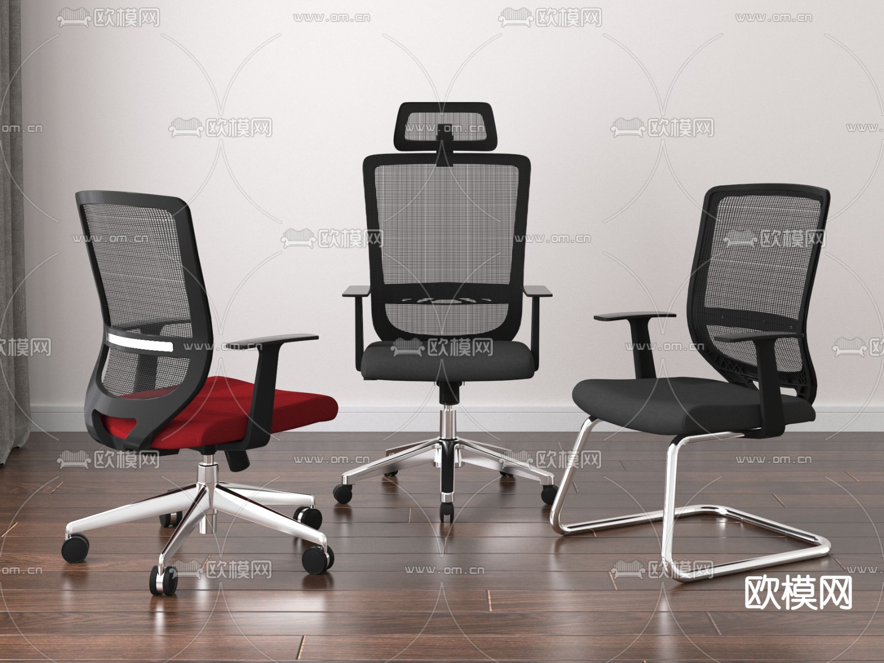 办公椅 班前椅 职员椅 会议椅3d模型下载
