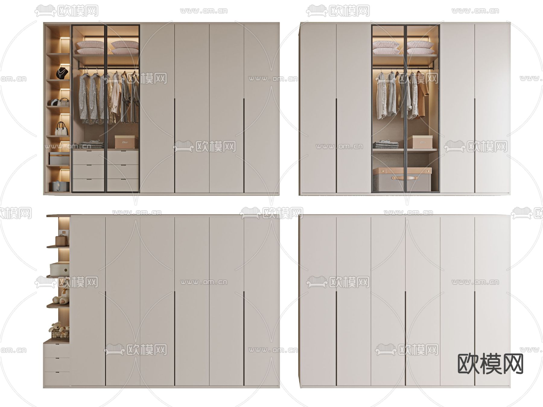 现代衣柜su模型下载（渲染图1）