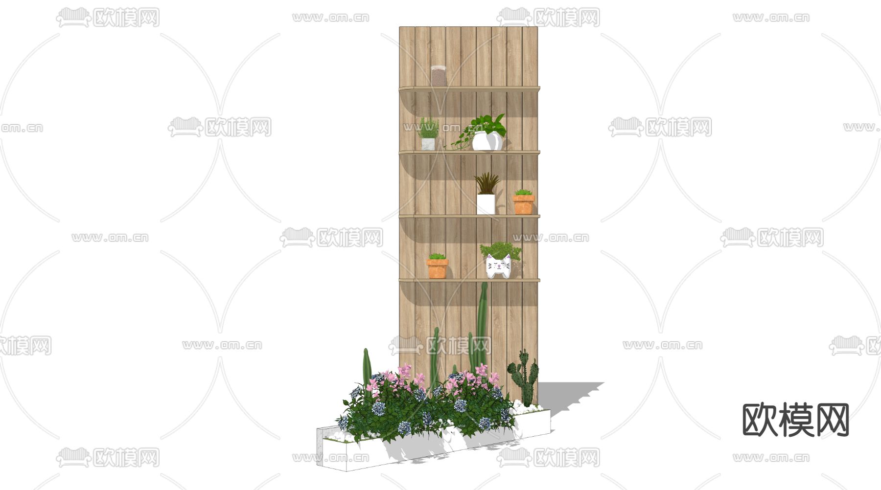 现代室内植物盆栽su模型下载（渲染图3）