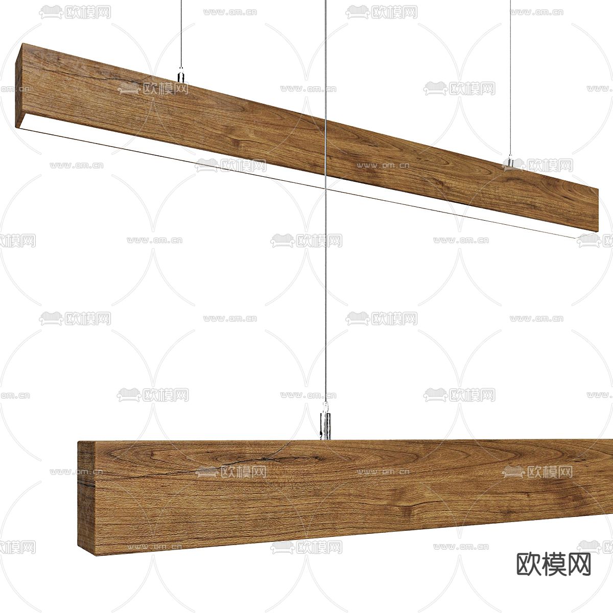 实木长条吊灯 办公吊灯3d模型下载_ID12307376_3dmax免费模型-欧模网