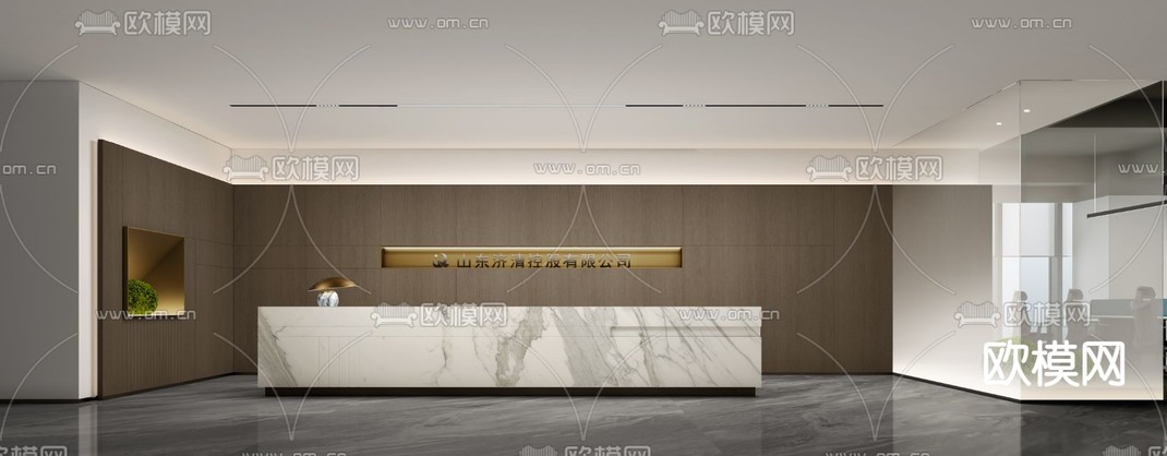 开敞办公区 办公室3d模型下载_ID12306599_3dmax免费模型-欧模网