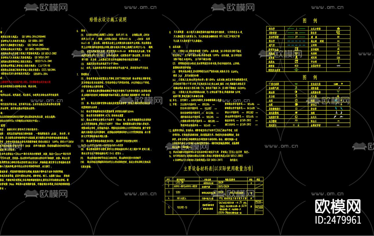 荆芋花乡小区改扩建工程6号楼给排水设计CAD施工图下载（渲染图2）