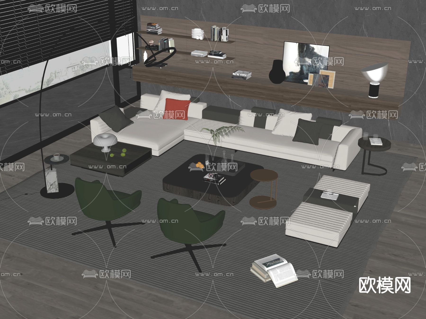 Minotti 组合沙发su模型下载（渲染图2）