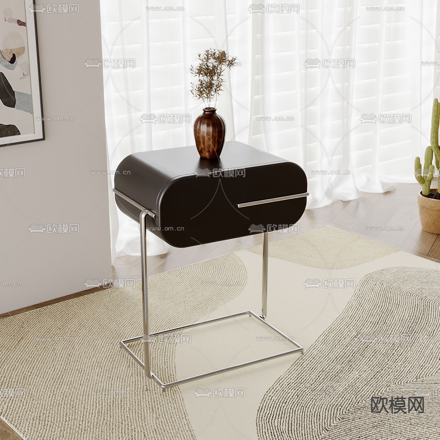 时尚床头柜3d模型下载