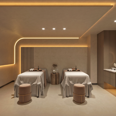  侘寂风SPA包房su模型 