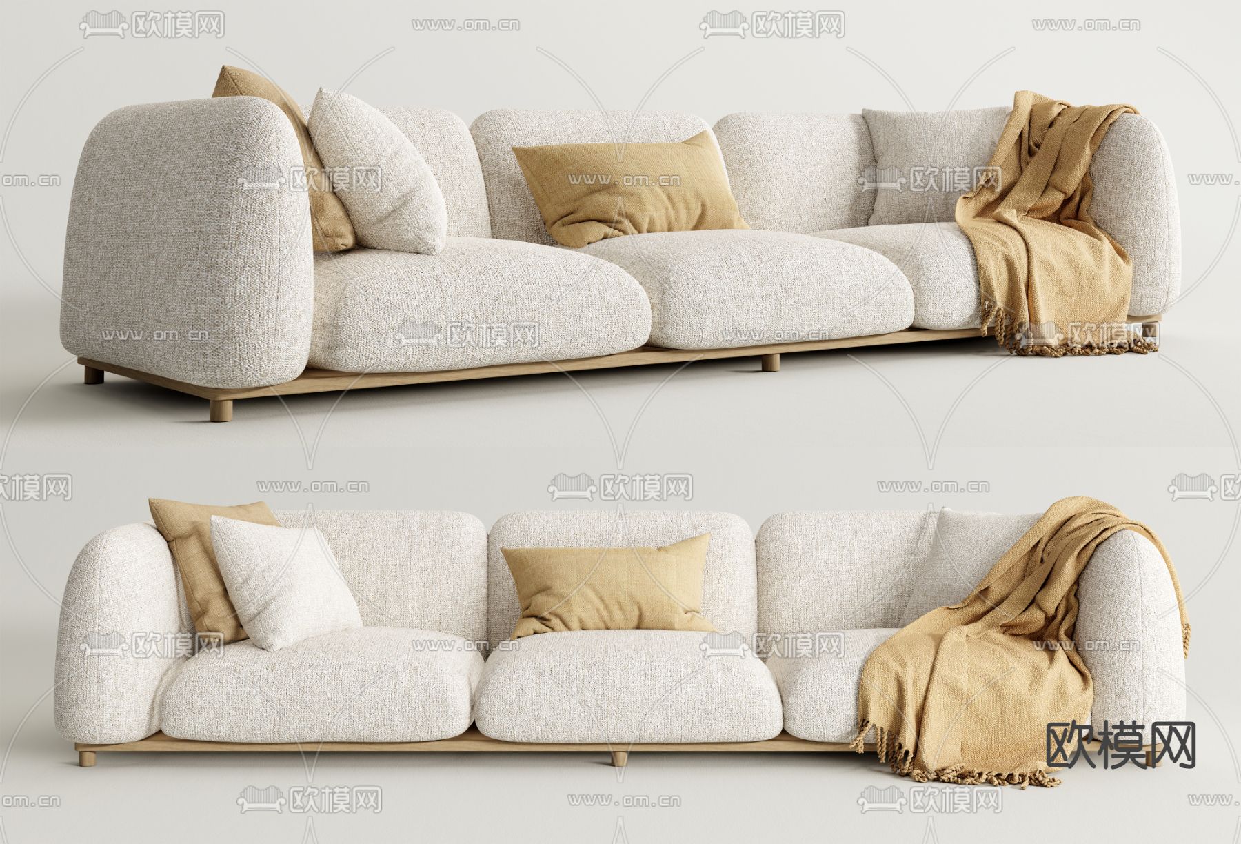 Baxter多人沙发 软体沙发3d模型下载