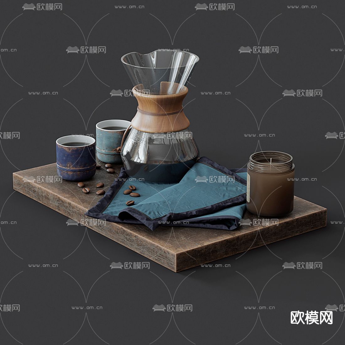 咖啡3d模型下载（渲染图2）