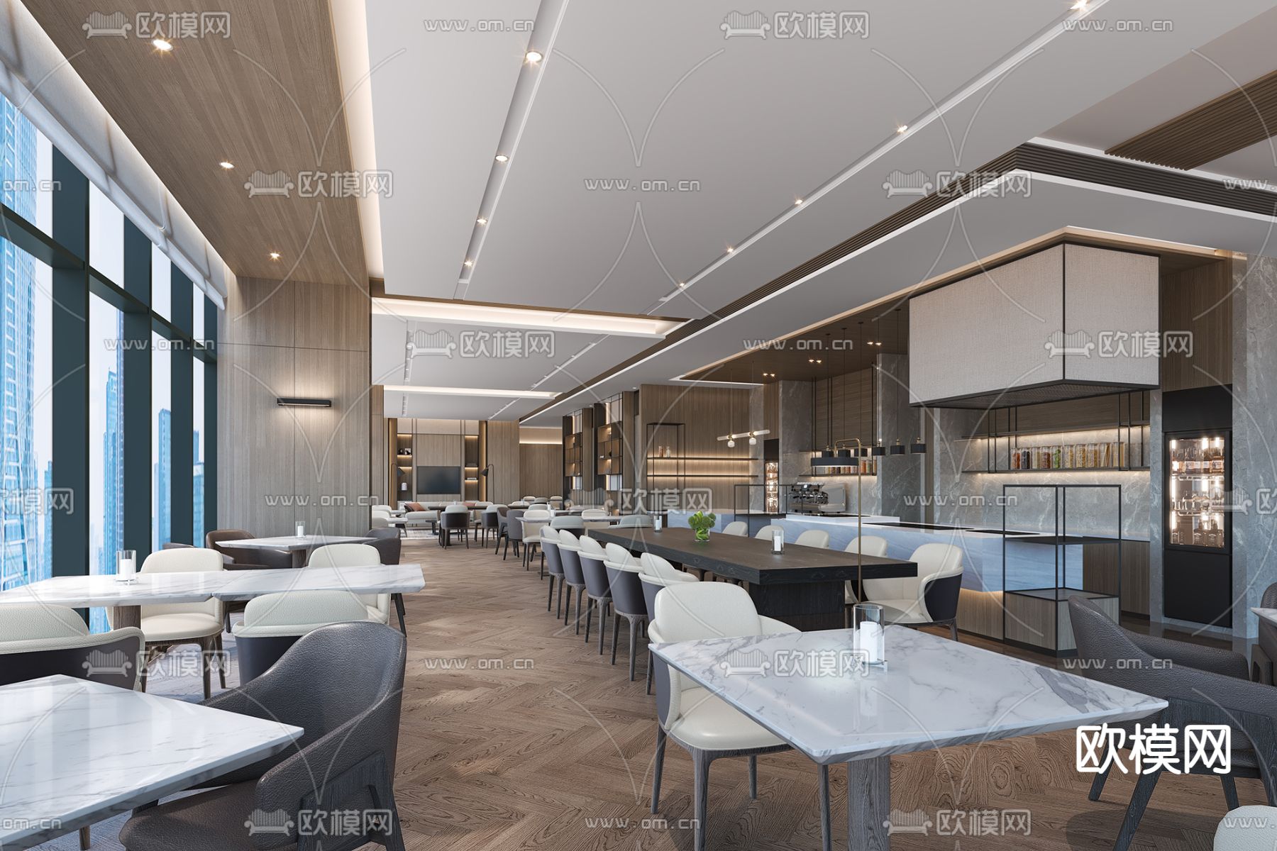 酒店行政酒廊 大堂吧3d模型下载（渲染图2）