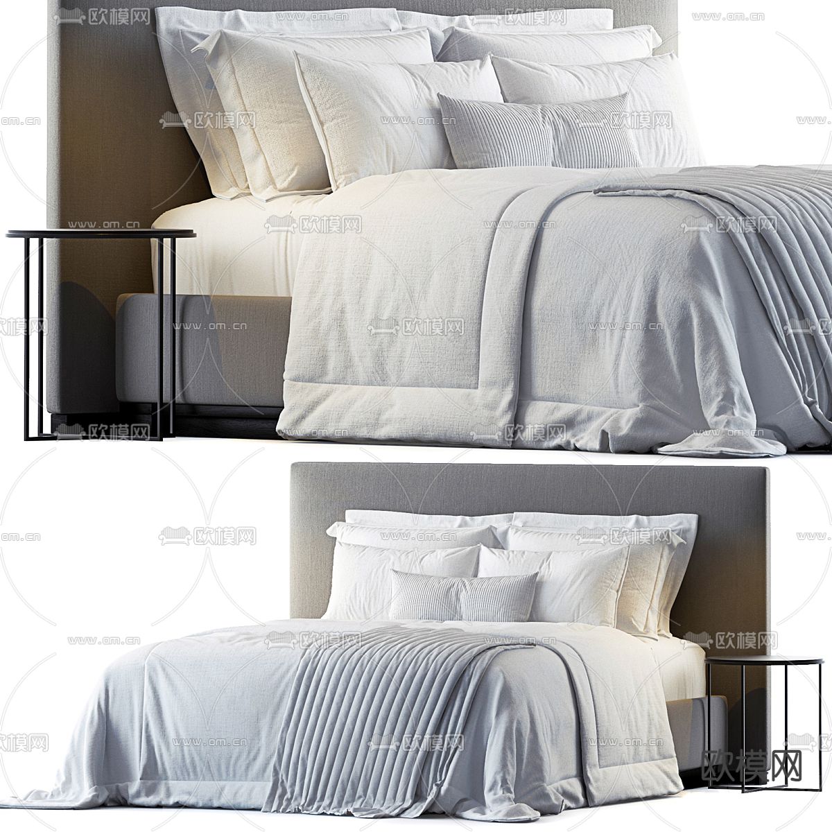 B&B Italia 双人床3d模型下载（渲染图1）