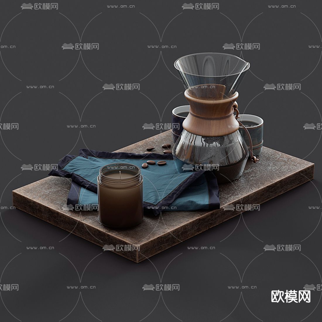 咖啡3d模型下载（渲染图3）