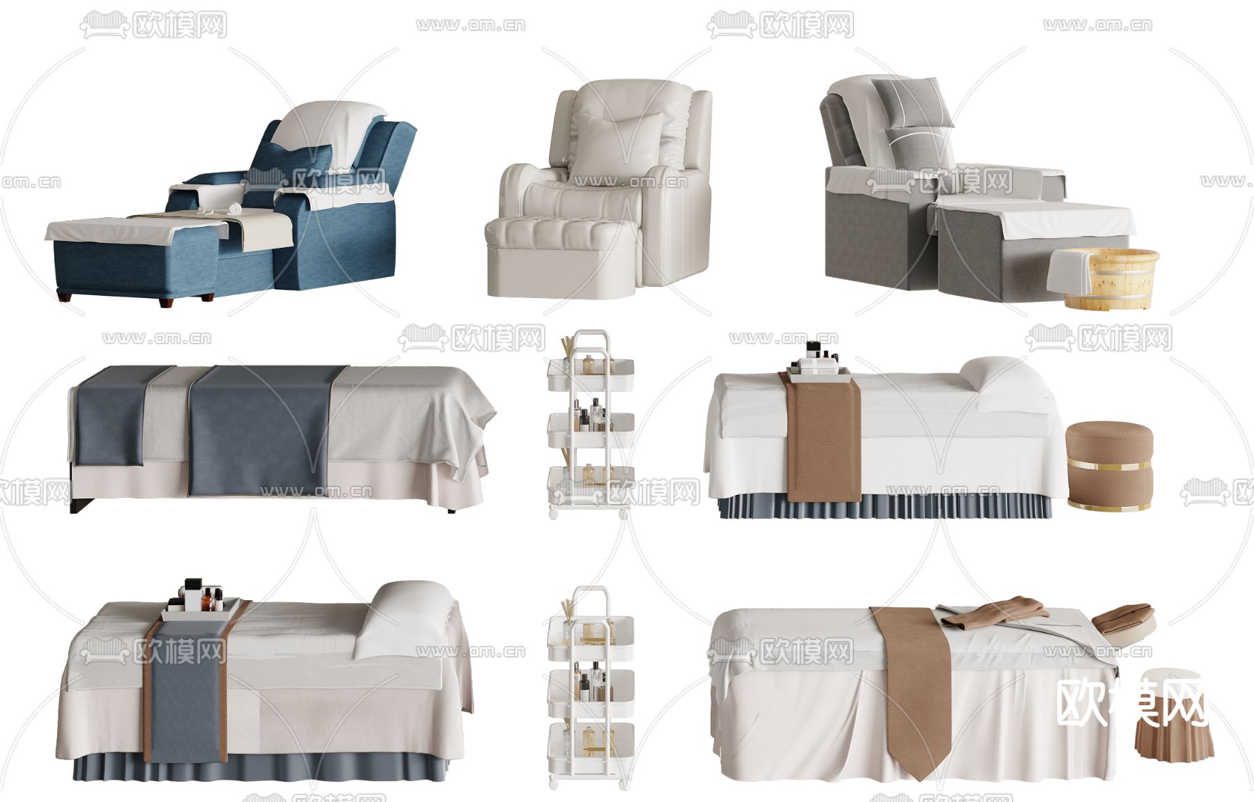 按摩床 护理床 按摩椅3d模型下载