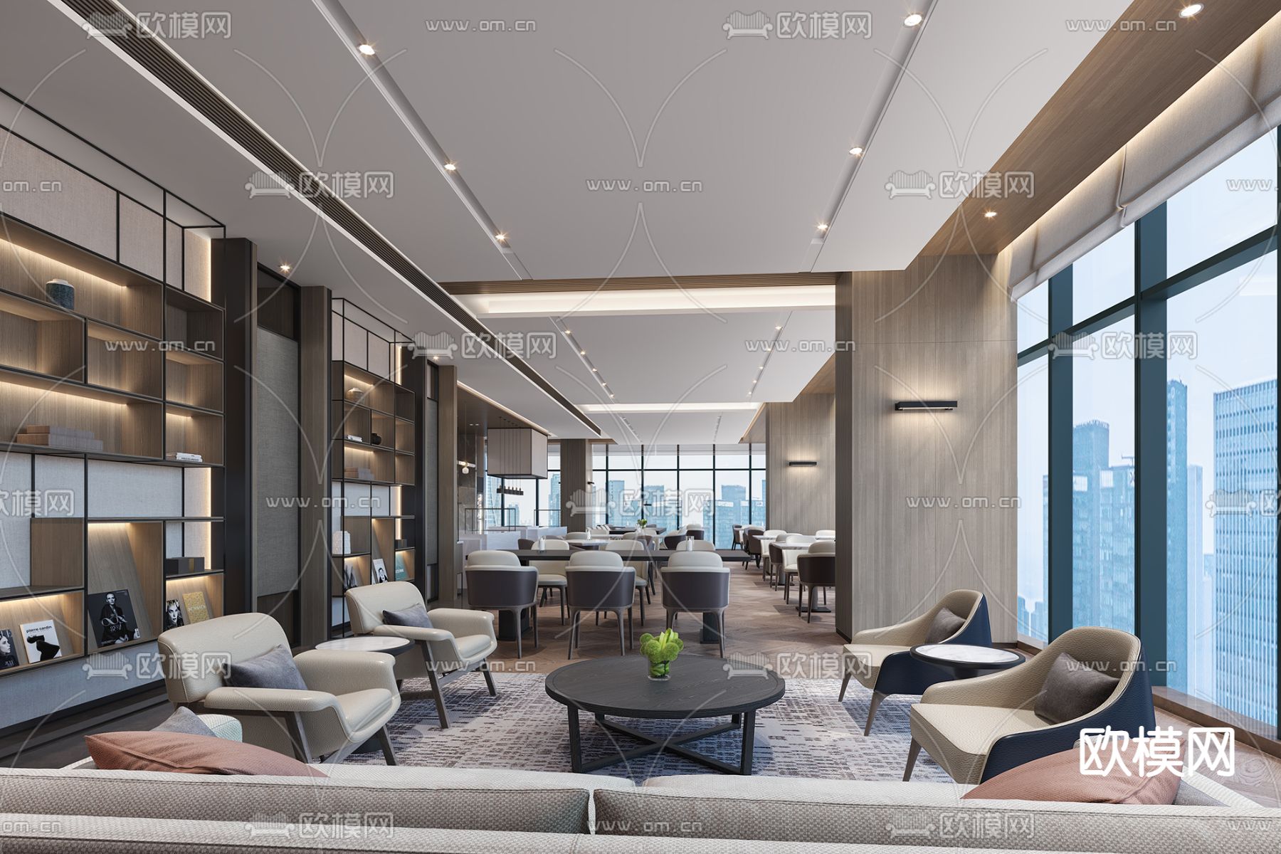 酒店行政酒廊 大堂吧3d模型下载（渲染图1）