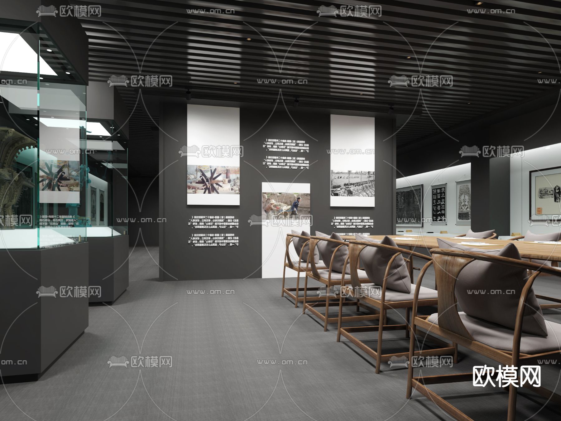 现代文化展厅3d模型下载_ID14004648_3dmax免费模型-欧模网