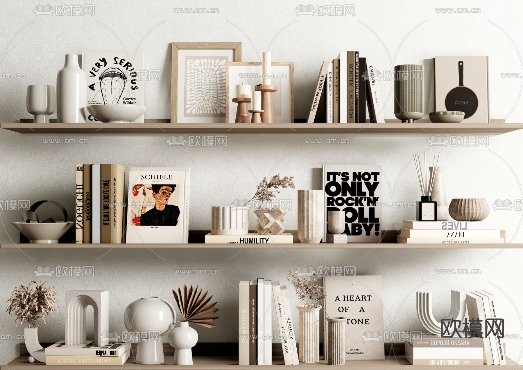 书本书籍 陶罐器皿 装饰品3d模型下载