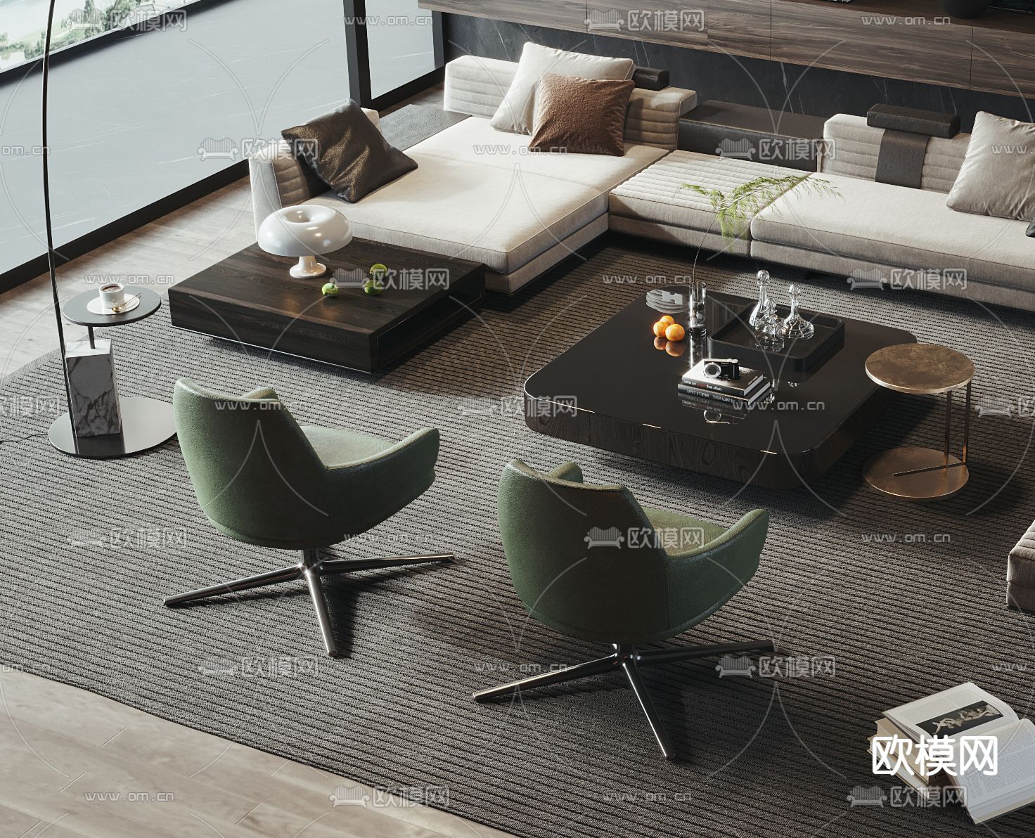 现代组合沙发3d模型