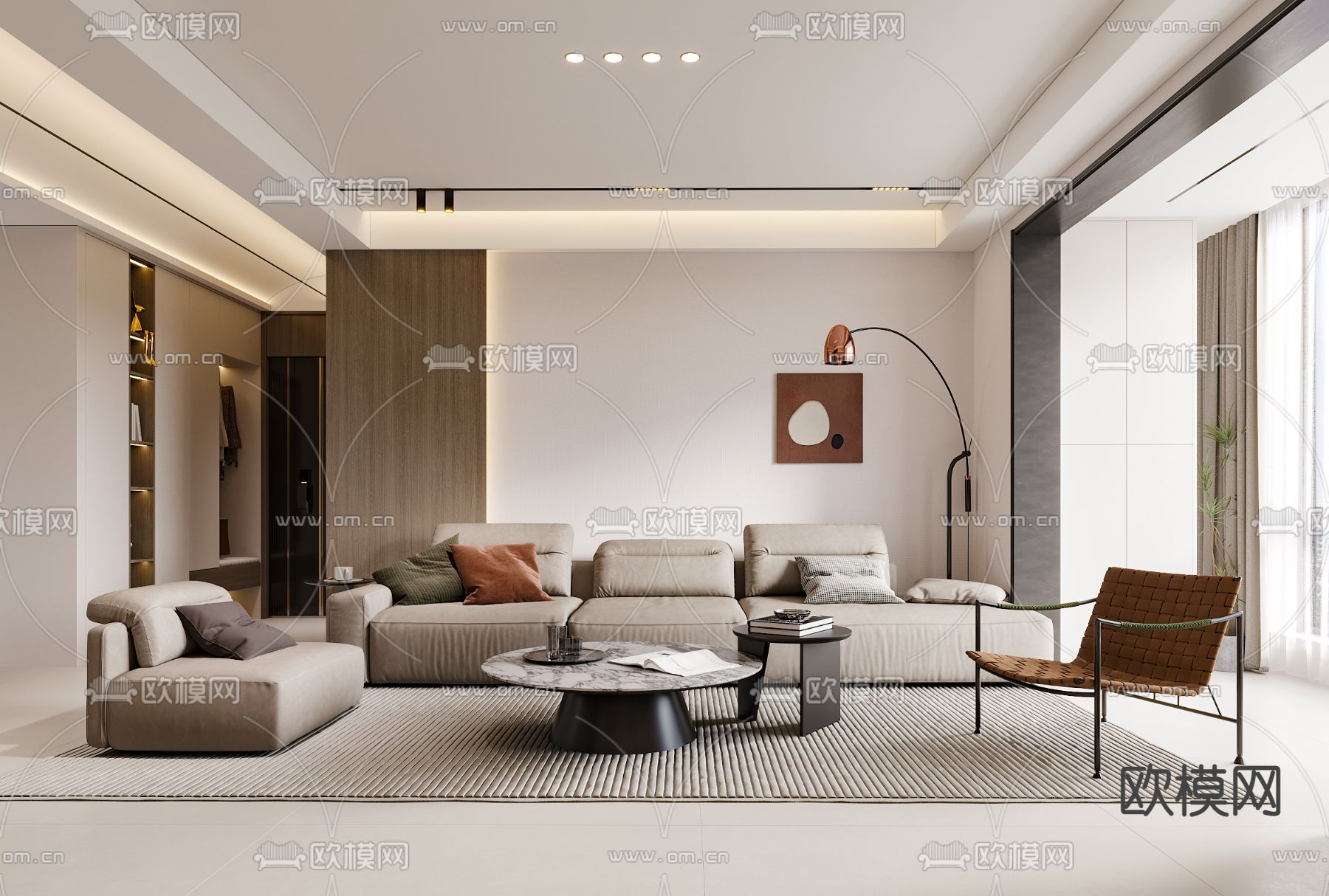 现代客餐厅3d模型下载_ID12307889_3dmax免费模型-欧模网