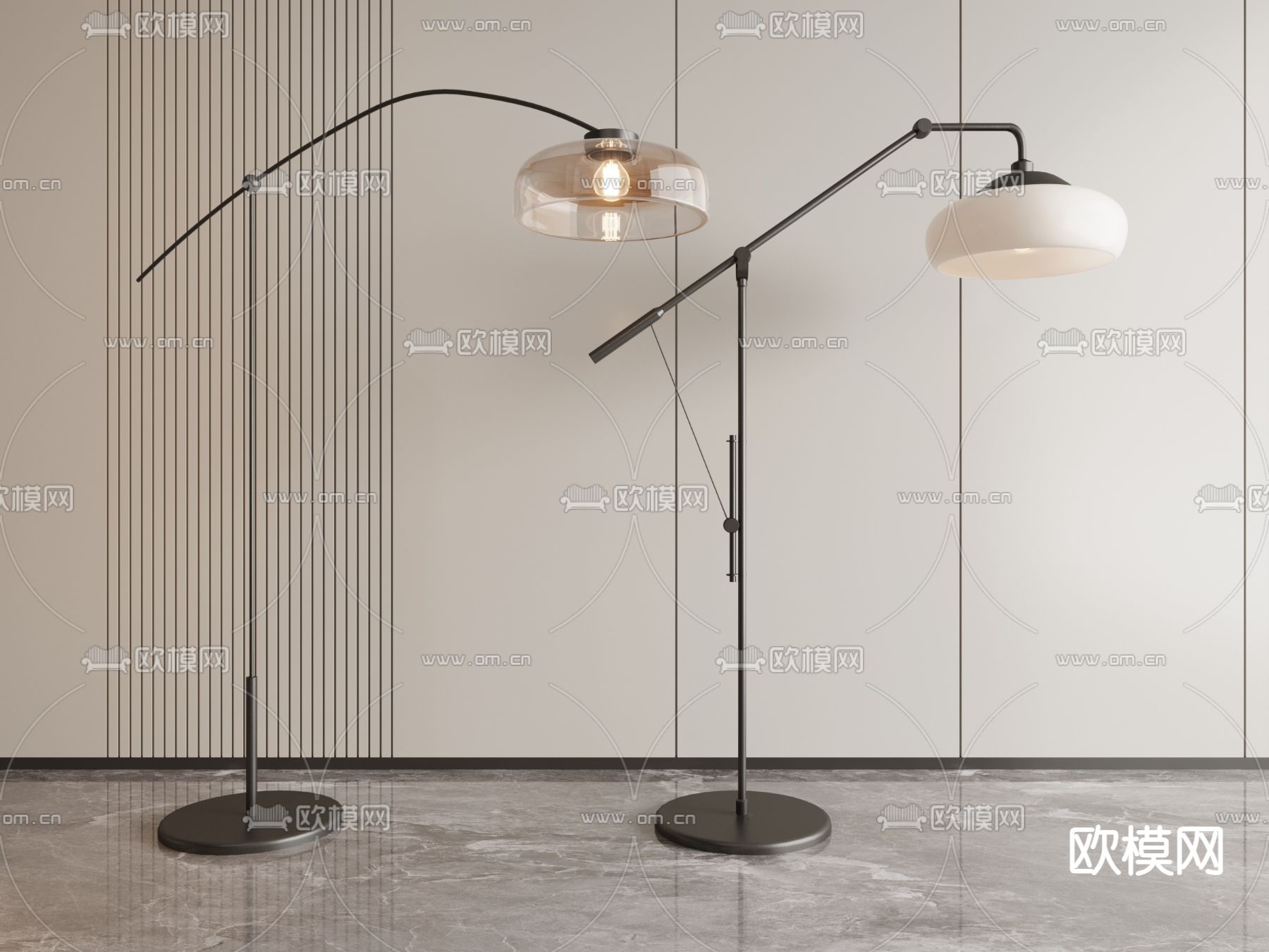 现代落地灯3d模型下载