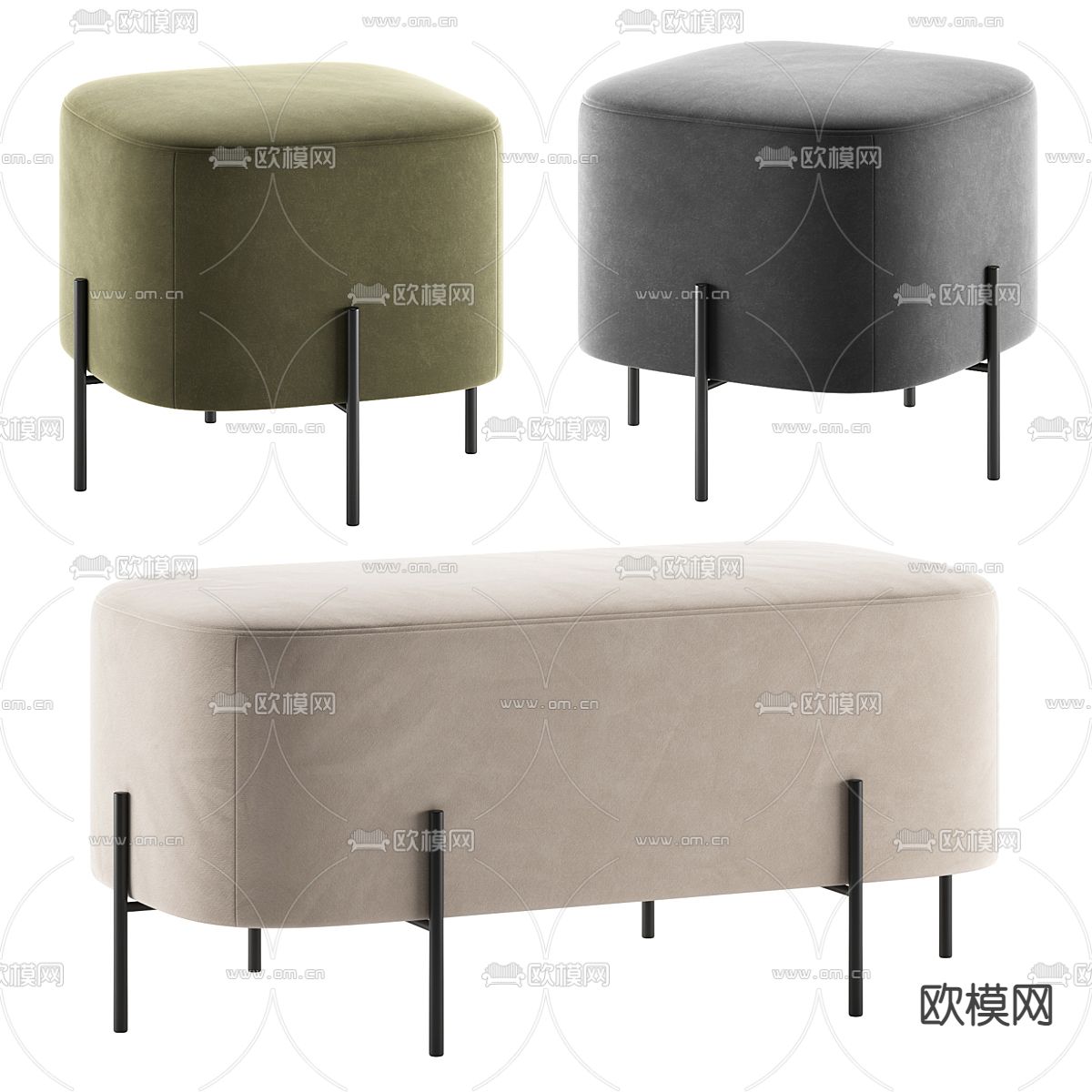 沙发凳 矮凳 凳子3d模型