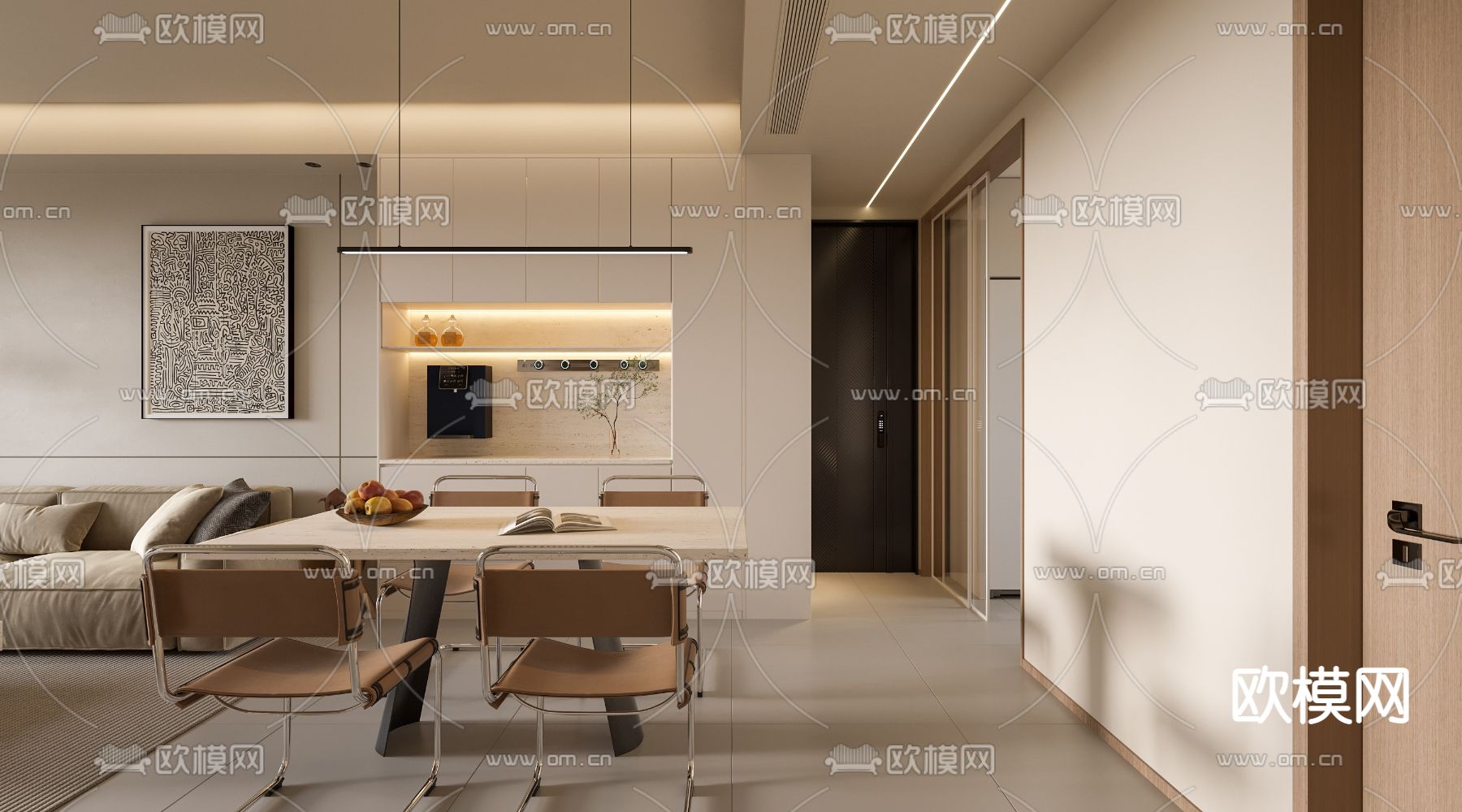 现代客餐厅3d模型