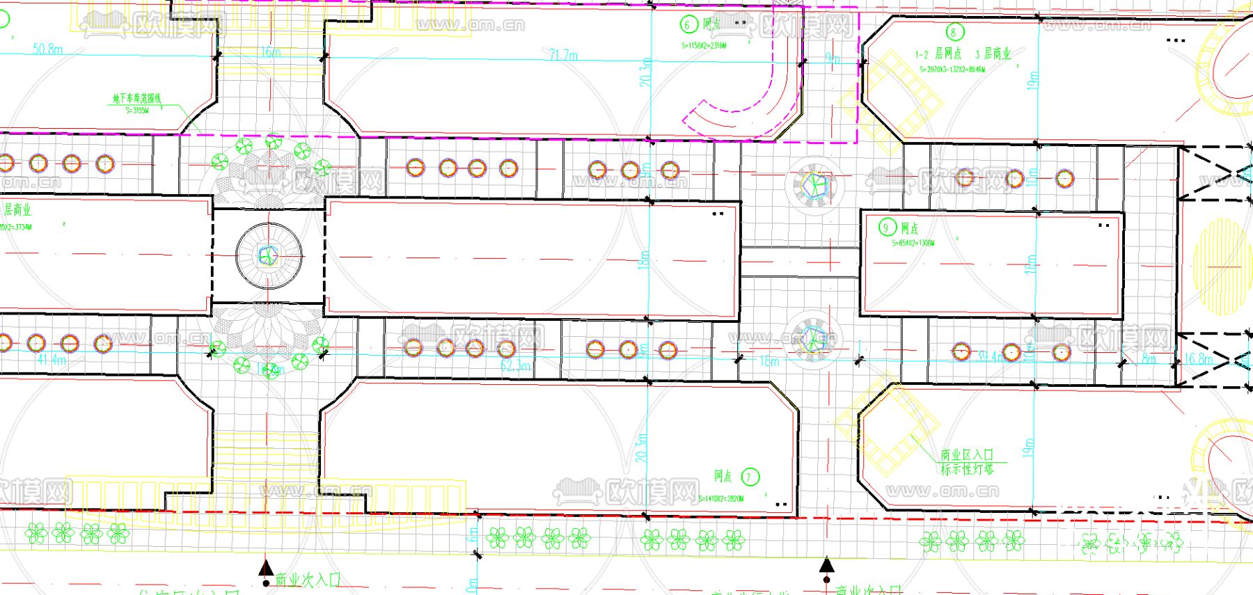 某商住小区规划cad施工图下载（渲染图1）