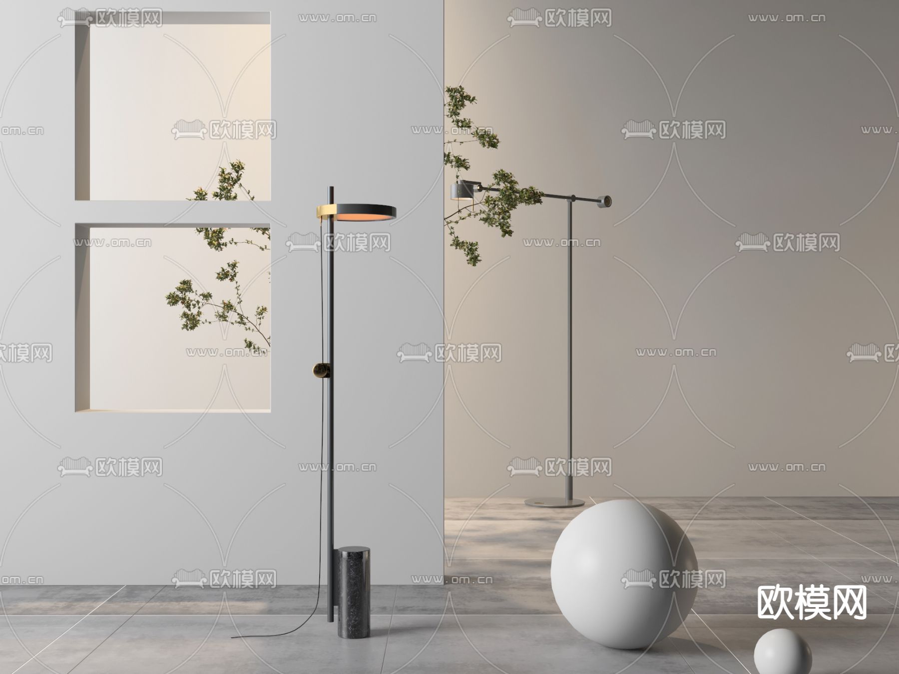 极简落地灯3d模型下载_ID12310419_3dmax免费模型-欧模网
