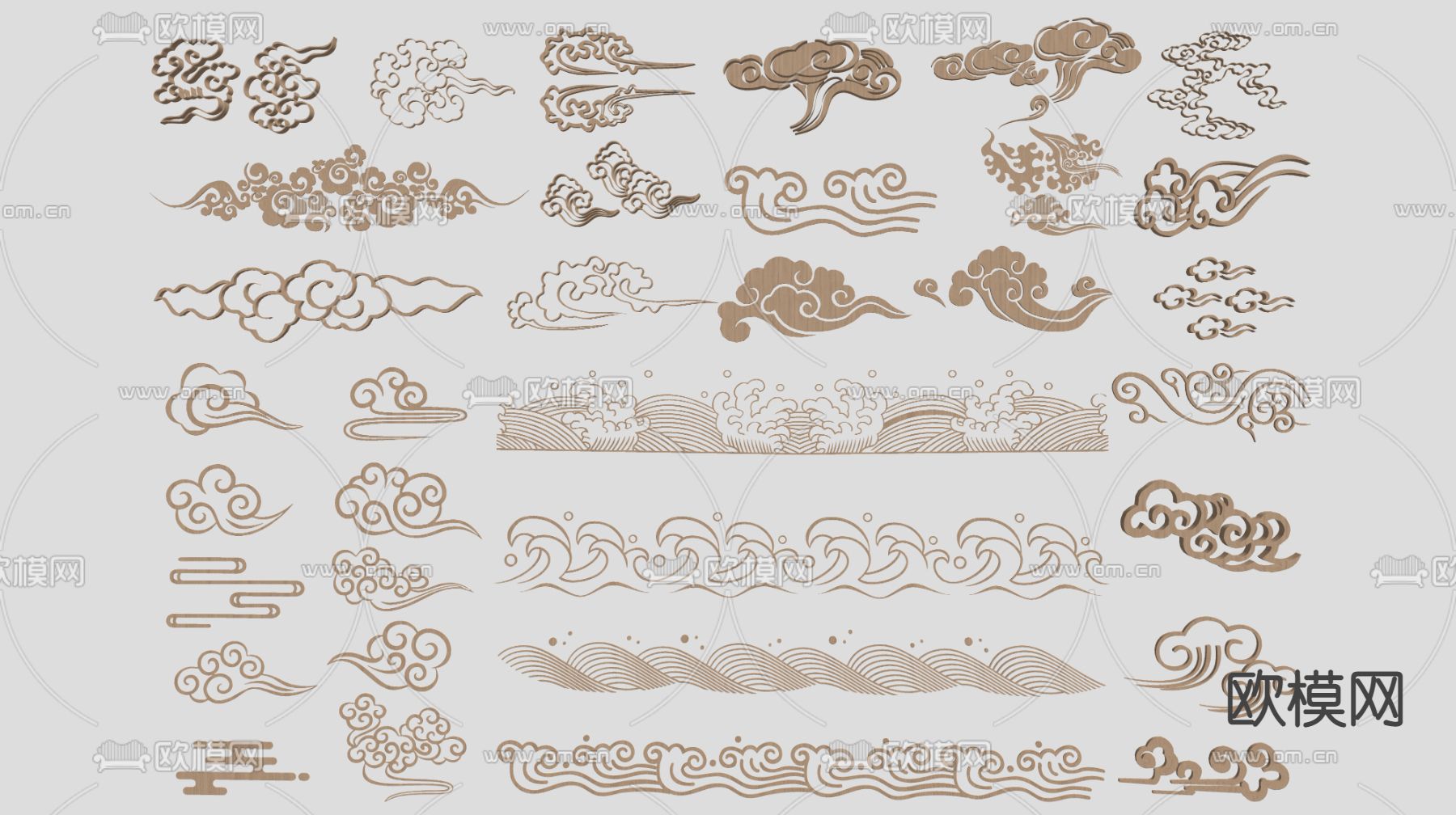 新中式雕花纹样 图腾su模型下载（渲染图2）