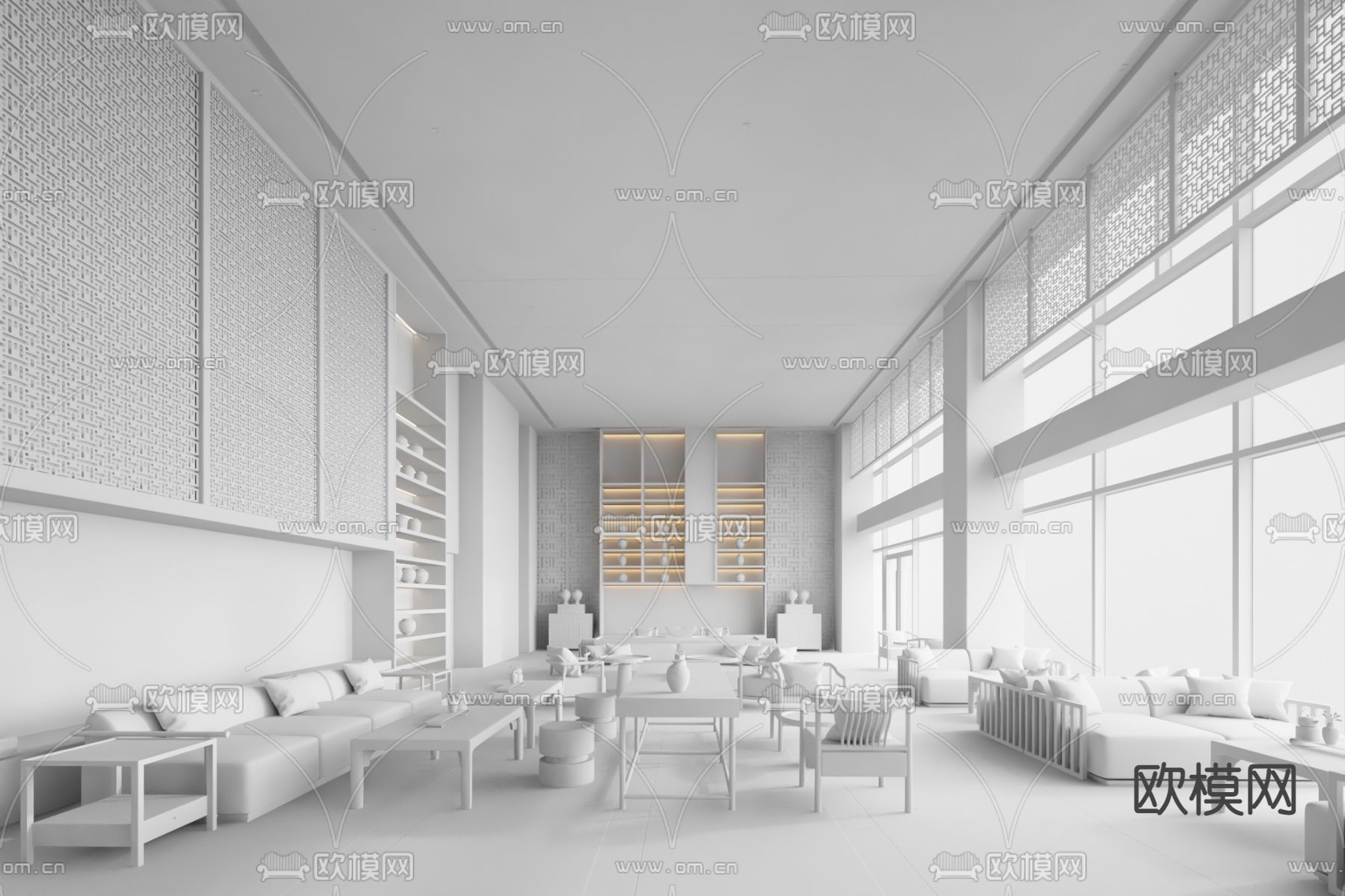 善水堂设计 吉安晴澜岛后河游客服务中心3d模型下载（渲染图2）