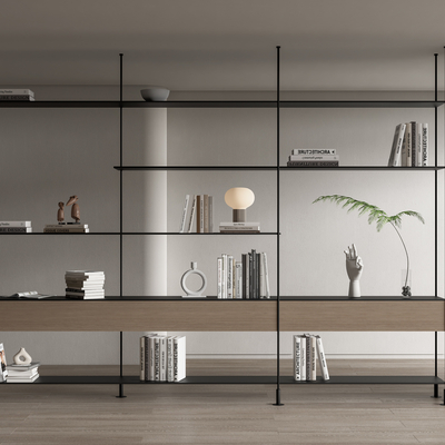 现代书架 杂志架su模型