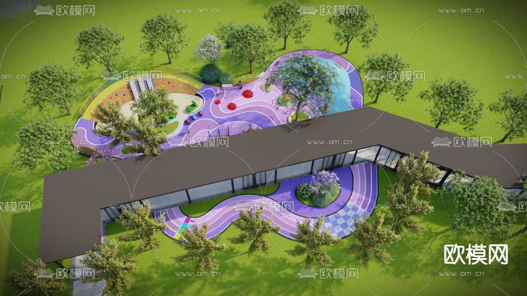 现代儿童活动区 娱乐区su模型下载（渲染图1）