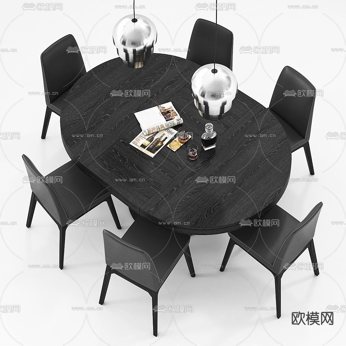 BoConcept 餐桌椅su模型下载（渲染图2）