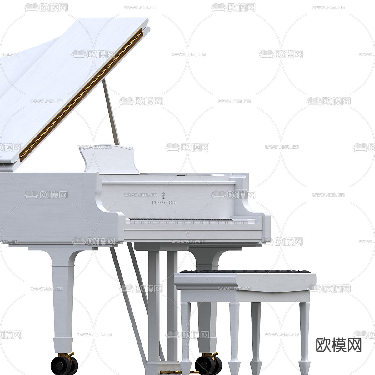 钢琴3d模型下载（渲染图2）