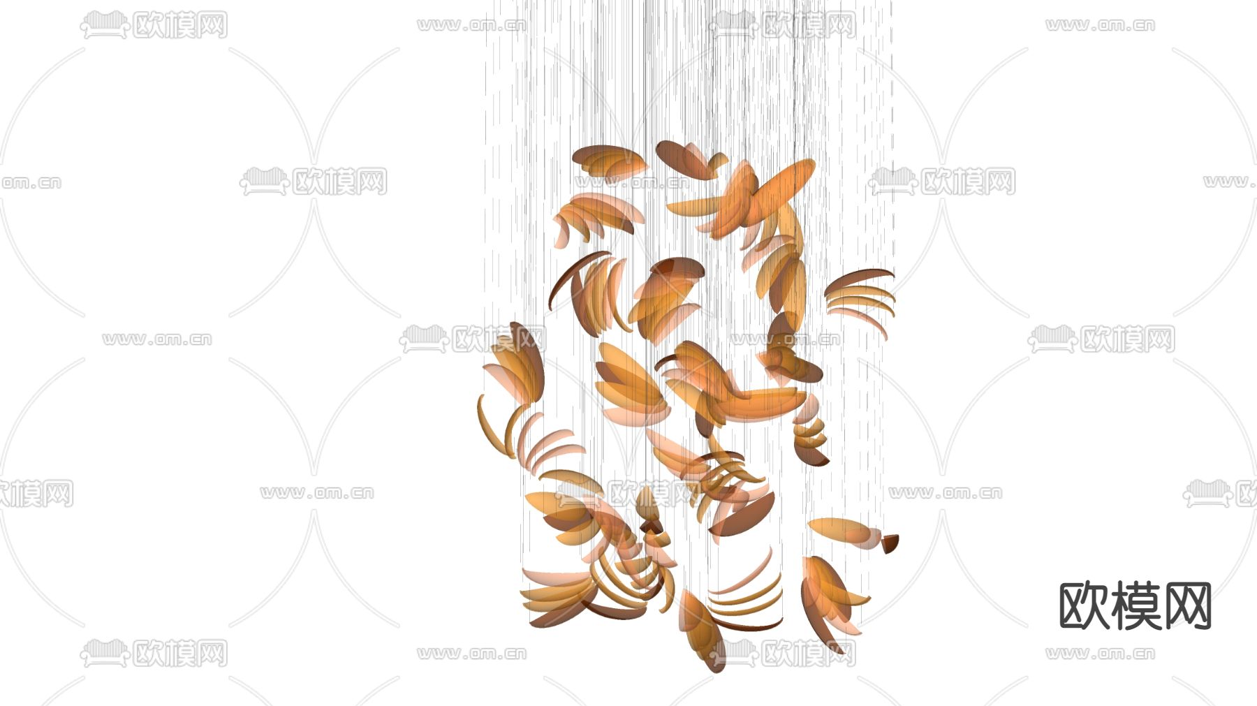 轻奢水晶吊灯 装饰吊灯su模型下载（渲染图2）