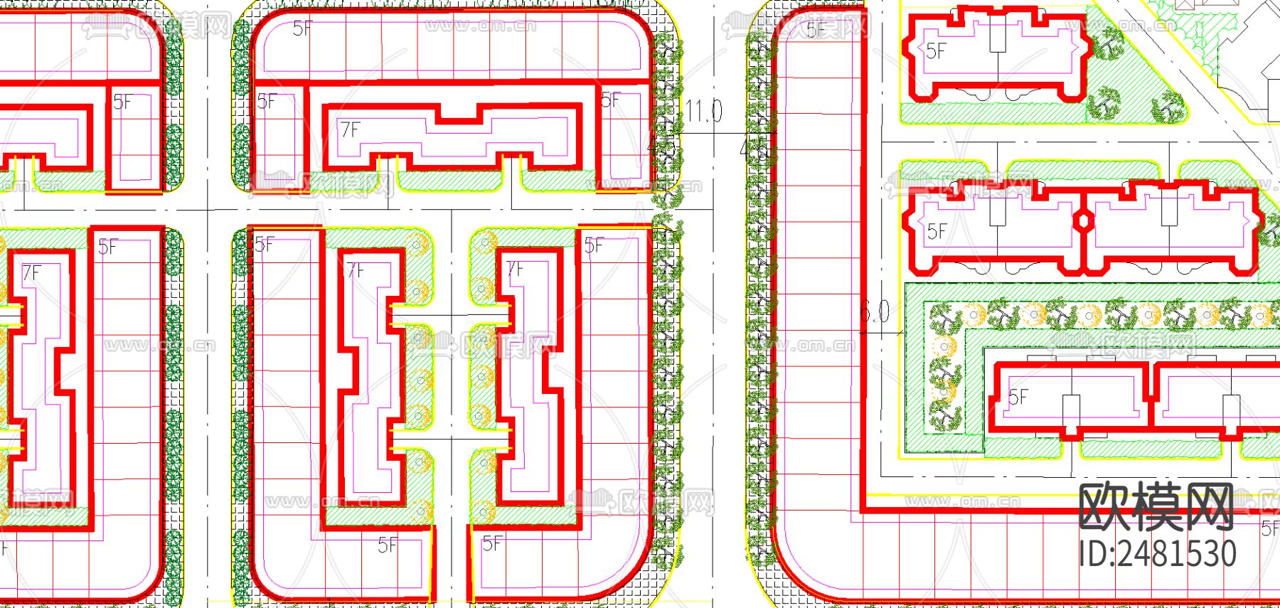 某县城开发区设计规划cad施工图下载（渲染图3）