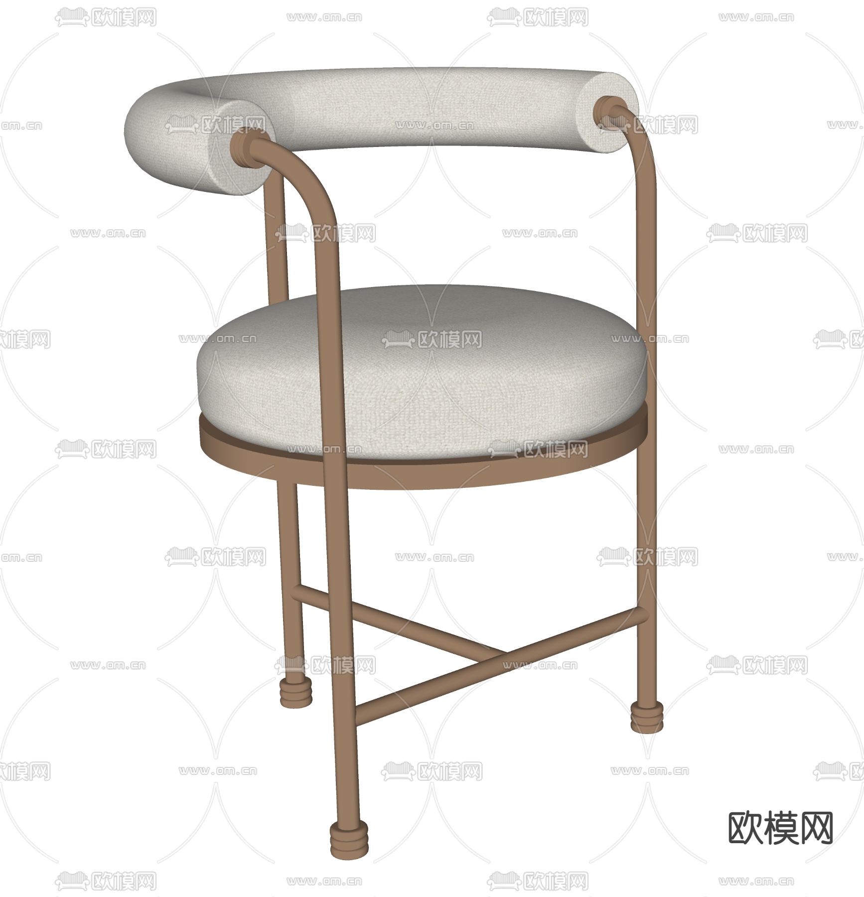 现代单椅 餐椅su模型下载（渲染图2）